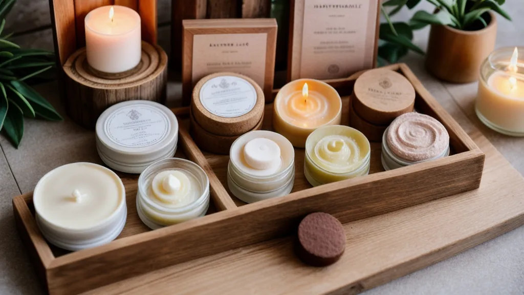 Cremas artesanales listas para vender en una feria de emprendimiento de cosmética natural