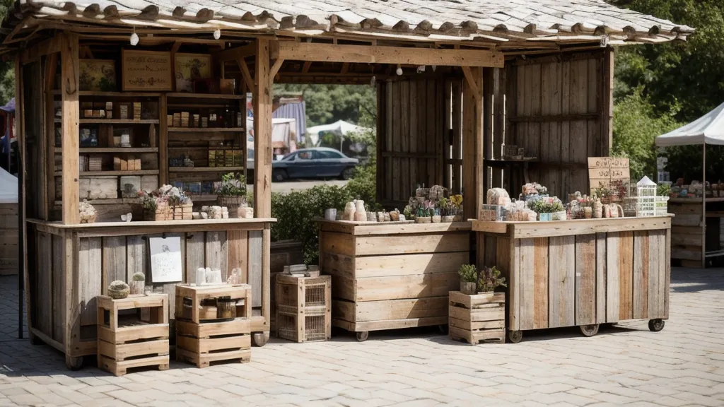 Puesto de feria con jabones artesanales de colores bien presentados, ejemplo de cosmética natural en emprendimiento online