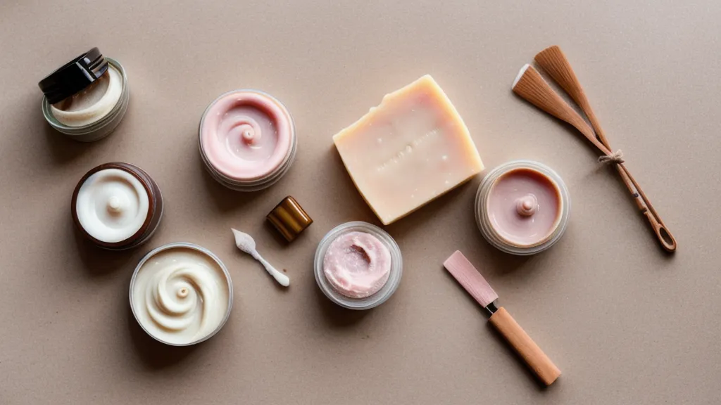 Emprendedora de skincare colocando un micrófono inalámbrico en el delantal antes de grabar un video