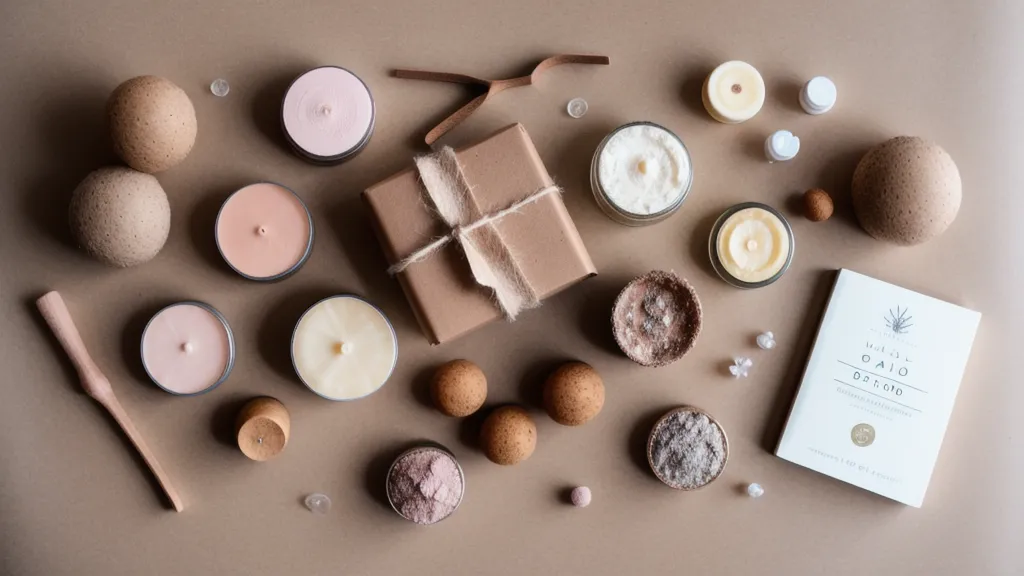 Puesto de feria de jabones artesanales con empaque y etiquetado profesional para un negocio de skincare